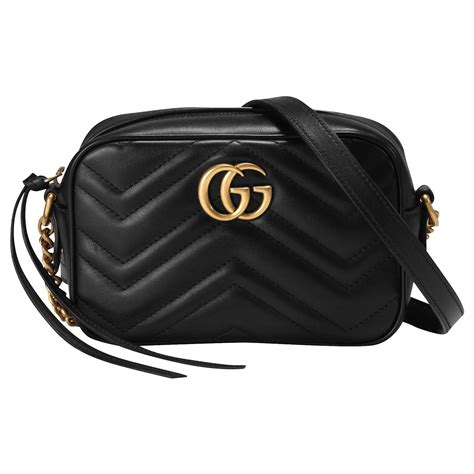 gucci bag black with gold chain|Gucci gg marmont mini bag.